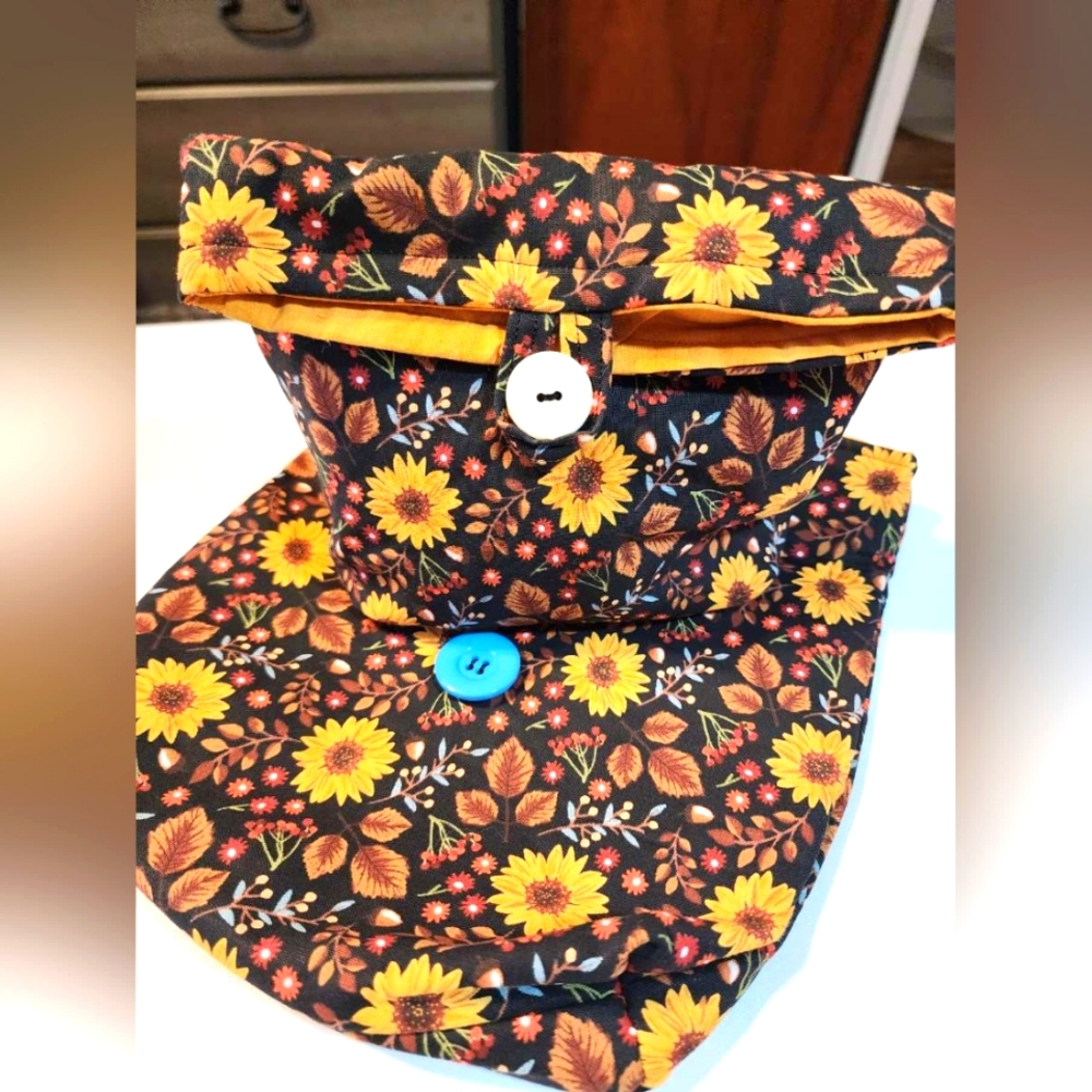 Cotton Floral Tote with Button
